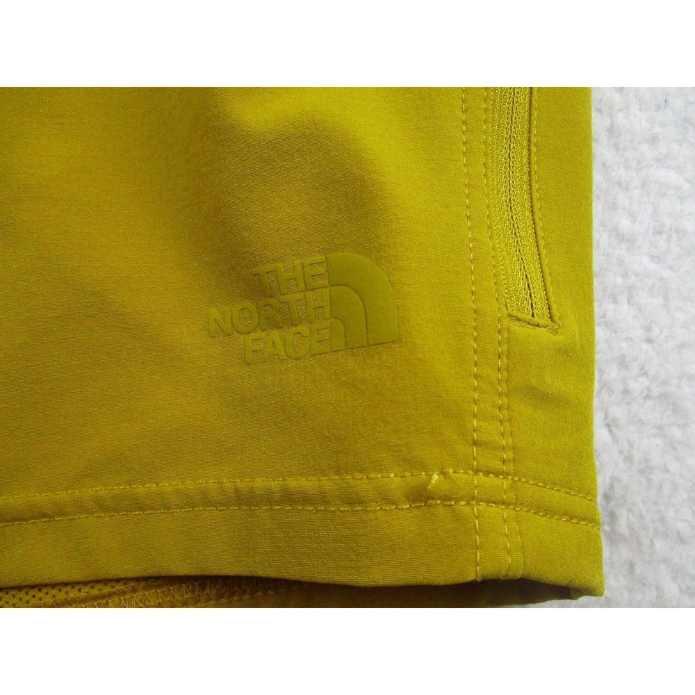North Face Shorts Mens 40 Yellow Stretch Zip Pocket Quick Dry Outdoor‎ Hiking - Picture 2 of 11